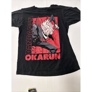 Men’s Black And Red Graphic Anime Dan Da Dan T Shirt S/M
